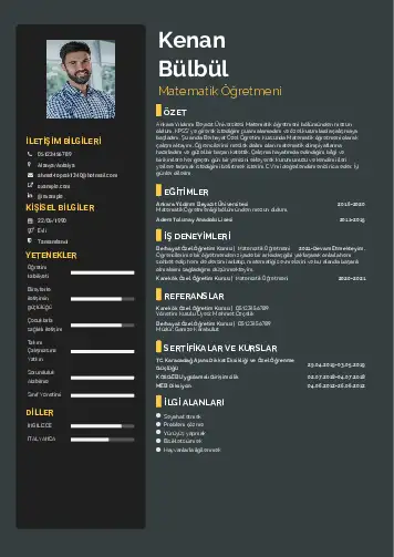 Öğretmen Cv Örnekleri cv indir